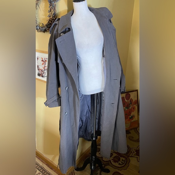 CERRUTI 1881 Paris Trenchcoat Man Size 48EU 52” Chest Gunmetal Gray Textured NWT - Picture 11 of 16